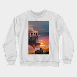 Peach Sunset Library island | National library week Crewneck Sweatshirt